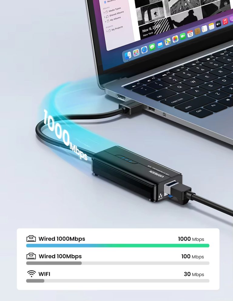 Kamstore.com.ua Сетевой адаптер UGREEN 20265 USB 3.0 HUB with Gigabit Ethernet (15)