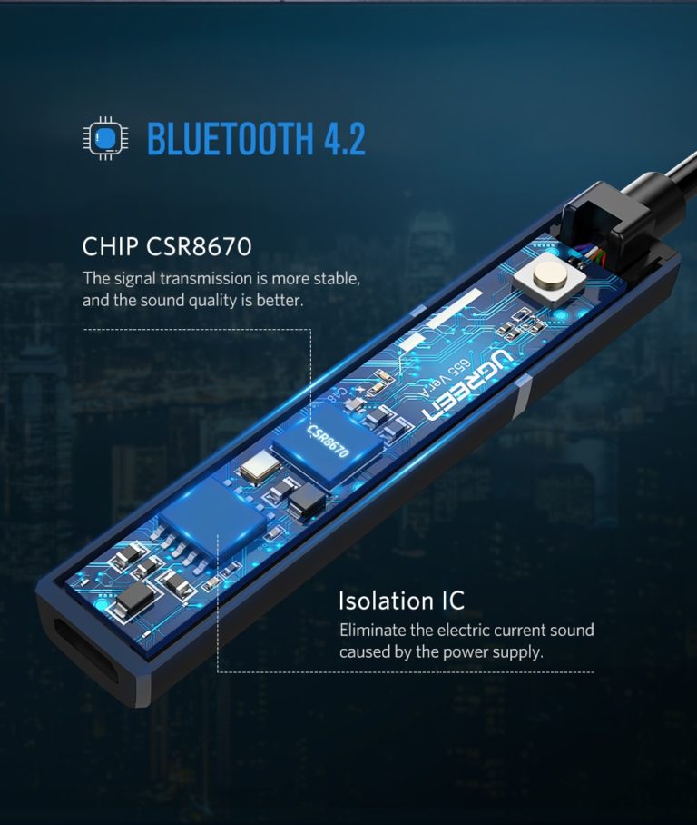 Передатчик UGREEN Трансмиттер Bluetooth 4.2 aptX