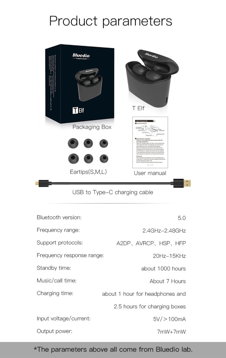 Беспроводные Bluetooth наушники Bluedio T Elf с зарядным кейсом Kamstore.com (3)