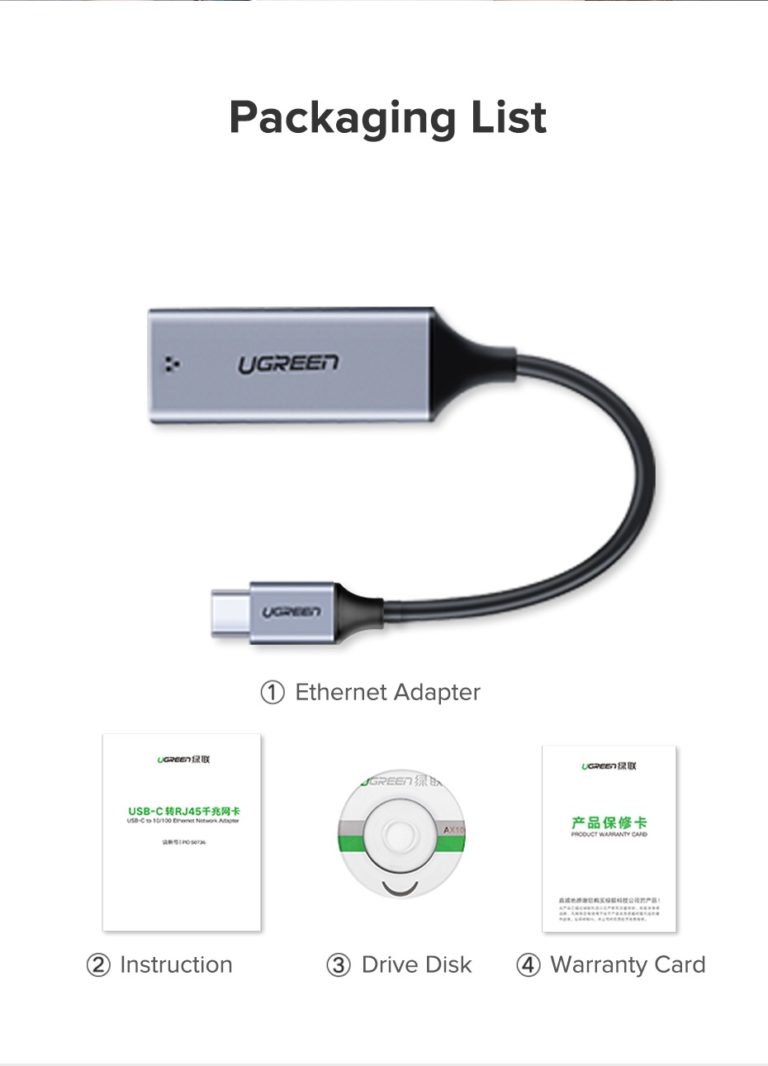 Сетевой адаптер Ugreen USB Type-C LAN RJ-45