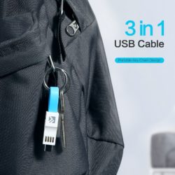 Брелок зарядка 3в1 Type-C Micro USB iPhone FLOVEME Kamstore.com (4)