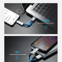 Брелок зарядка 3в1 Type-C Micro USB iPhone FLOVEME Kamstore.com (7)