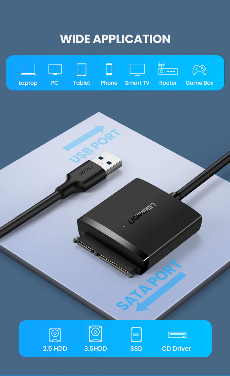 Адаптер SATA USB 3.0 Ugreen 60561 Kamstore.com.ua (11)