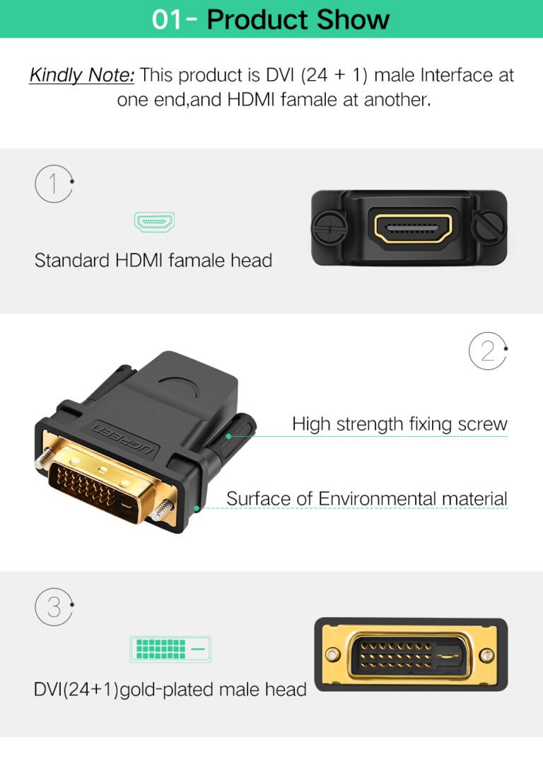 Переходник DVI to HDMI Ugreen 20124 Kamstore.com.ua (7)