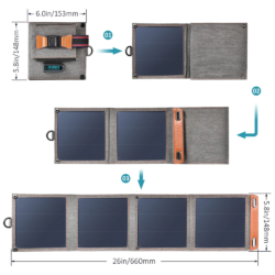 Солнечная панель 14W зарядное устройство Choetech SC004 Kamstore.com.ua (4)