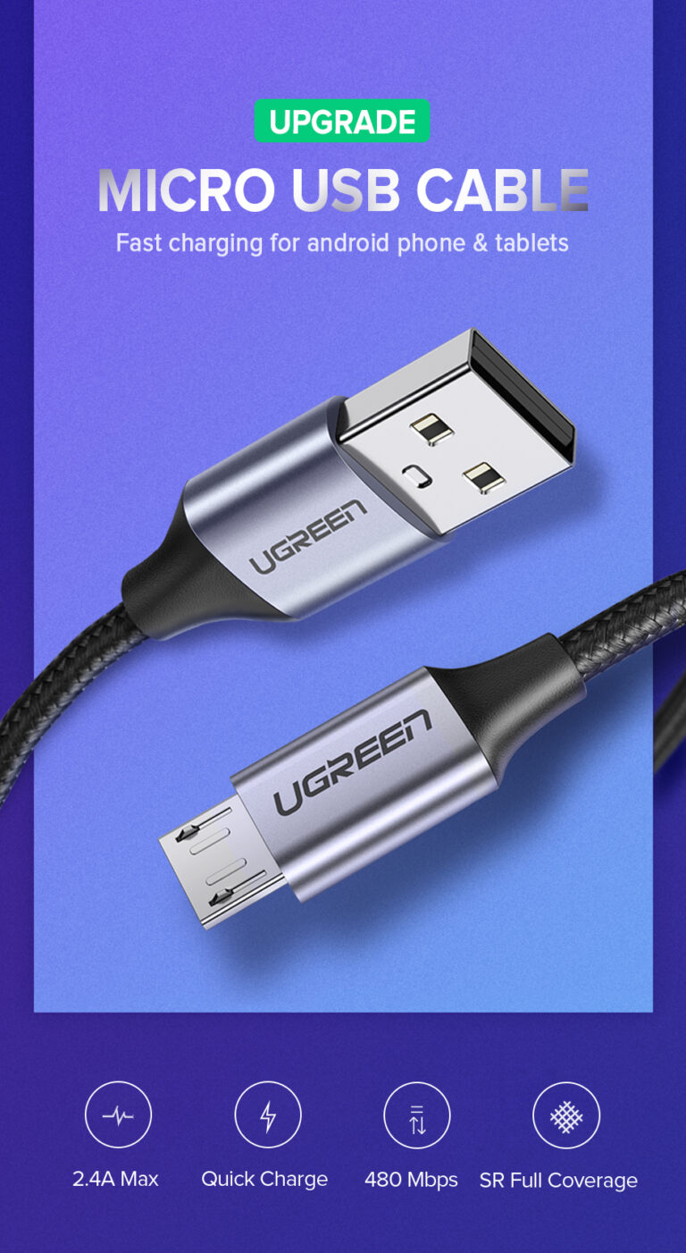 Кабель Micro USB для зарядки и передачи данных Ugreen US290 (60146 60147 60148) KAMSTORE.COM.UA (18)