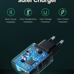 Сетевое зарядное устройство 1хUSB Qualcomm Quick charge 3.0 18W Ugreen 60201 (CD122) Black Kamstore.com.ua (11)