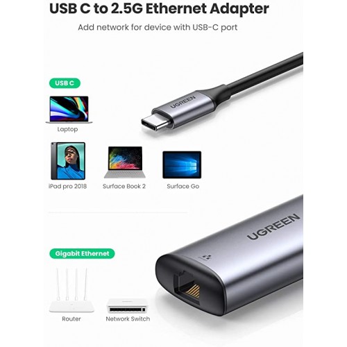 Адаптер USB-C TO RJ45 2.5G LAN UGREEN CM275 70446 KAMSTORE.COM.UA (1)