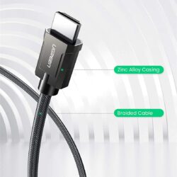 Кабель 8K HDMI 2.1 MM Round Cable with Braided 2m (Gray) Ugreen 70321 (7) kamstore.com