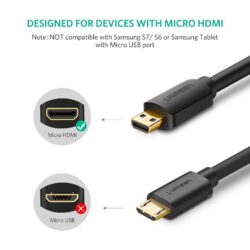 Кабель Micro HDMI to HDMI Cable 1m (Black) Ugreen 30148 kamstore.com.ua (2)
