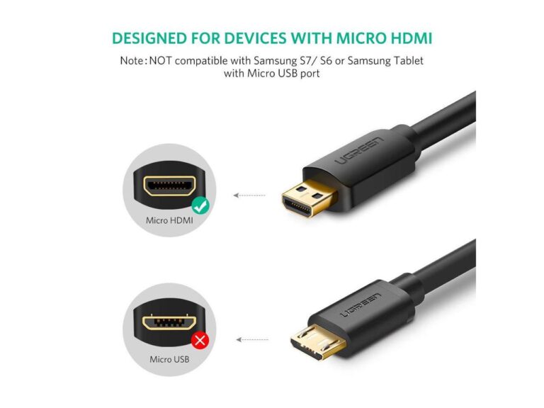 Кабель Micro HDMI to HDMI Cable 1m (Black) Ugreen 30148 kamstore.com.ua (2)