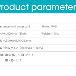 Портативный аккумулятор 10000mAh Power Bank ROMOSS SENSE 4 Mini Kamstore.com.ua (7)