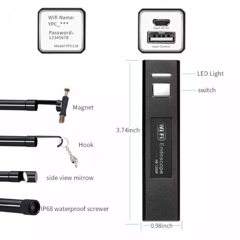 Беспроводной Wi-Fi эндоскоп USB для телефона ПК KERUI 1200P 2Mp 8mm HARD Kamstore.com.ua (6)