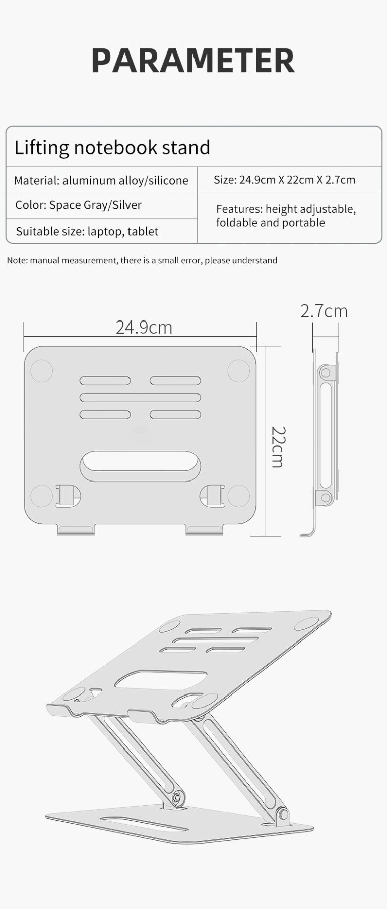Регулируемая подставка для ноутбука P43 Kamstore.com.ua (11)