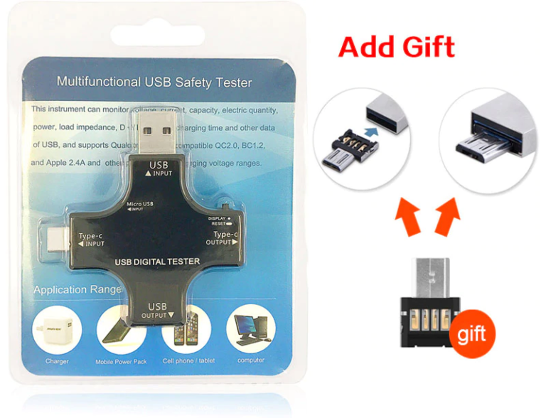 Bluetooth цифровой тестер многофункциональный USB 3.1 Type-C Atorch 15in1 Kamstore.com.ua (11)