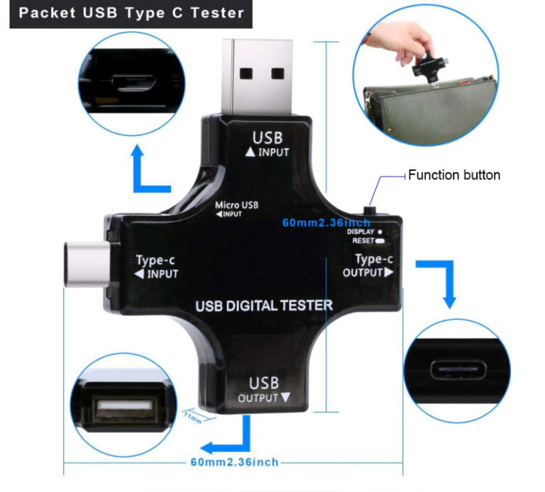 Bluetooth цифровой тестер многофункциональный USB 3.1 Type-C Atorch 15in1 Kamstore.com.ua (6)