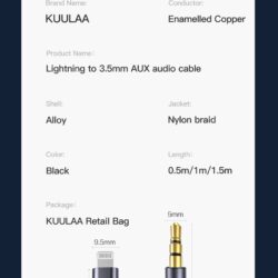 Audio кабель AUX для iPhone Lightning to 3.5 mm KUULAA Kamstore.com.ua (10)