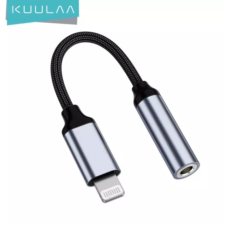 Переходник KUULAA кабель Lightning to 3.5 mm для наушников 12CM (C401) Kamstore.com.ua (1)