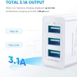 Kamstore. com.ua Сетевое зарядное устройство 3хUSB Ugreen 50817 (ED013) White (3)