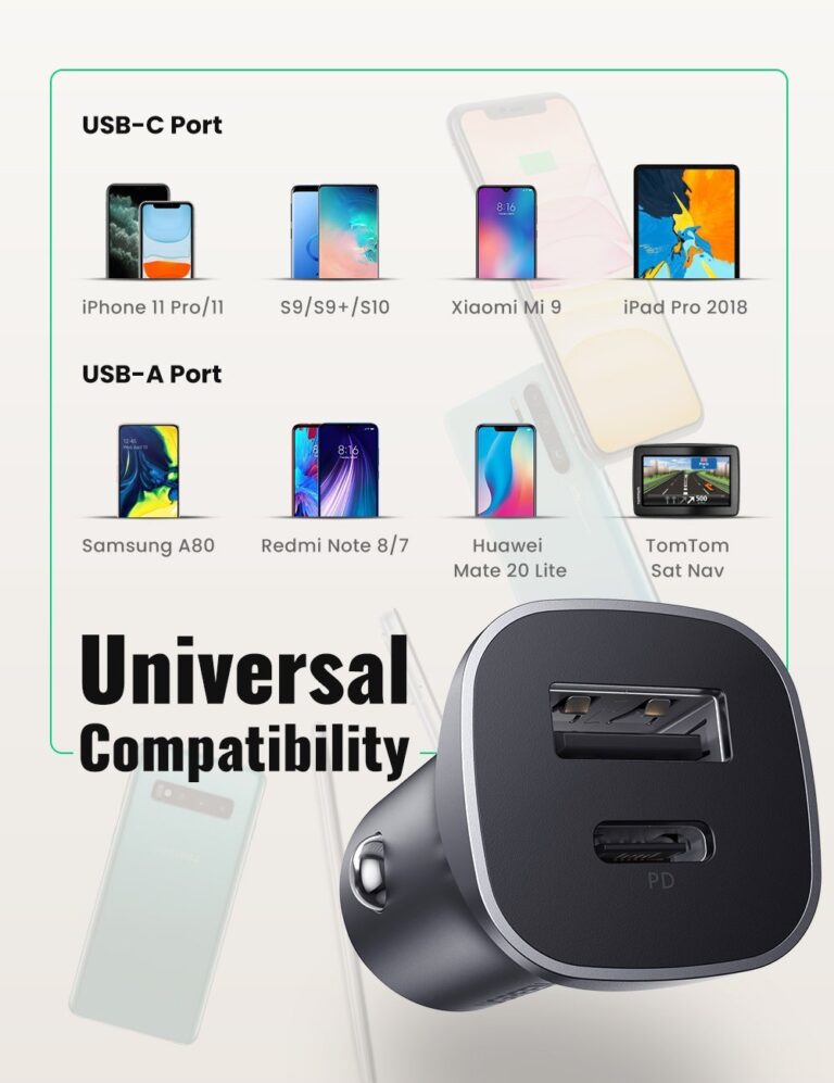 Kamstore.com.ua Автомобильное зарядное устройство USB C адаптер для быстрой зарядки PD и QC3.0 20W Ugreen 30780 (CD130) Alumin (3)