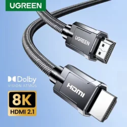 Кабель 8K HDMI 2.1 UGREEN HD135 HDMI to HDMI 2.1 Dolby Vision, eARC, VRR, QMS, QFT, 3D visual effect, HDR 8K 60Гц, 4K@120 Гц 48Gbps Zinc Alloy Shell Braided (1-5m)