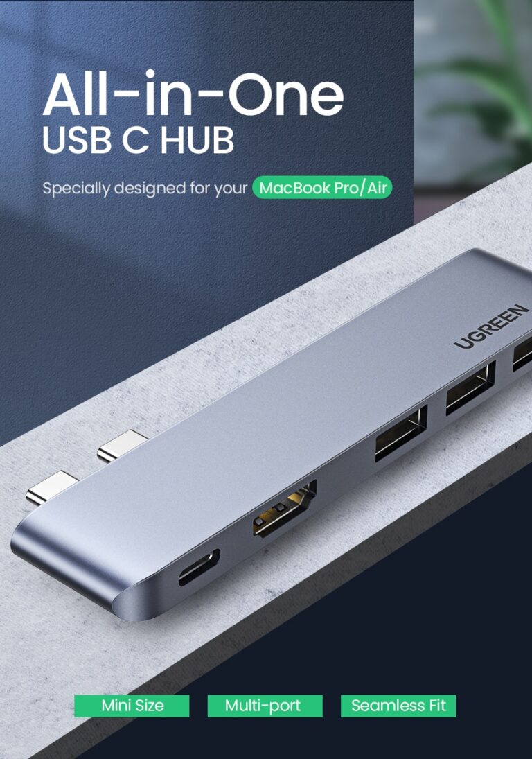 Kamstore.com.ua USB-концентратор с двумя портами USB 3.0 Type-C HDMI 4K Thunderbolt 3 PD 100 Вт для MacBook Pro Air UGREEN 80856 (CM380) (2)