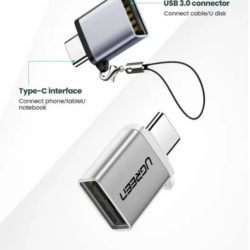 Kamstore.com.ua OTG adapter Type-C to USB 3.0 с карабином Ugreen 50283 (US270) (2)