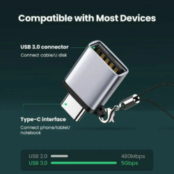 Kamstore.com.ua OTG adapter Type-C to USB 3.0 с карабином Ugreen 50283 (US270) (6)