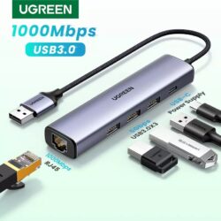 Kamstore.com.ua Концентратор Ethernet-адаптер USB3.0 Ugreen 60554 NEW (1)