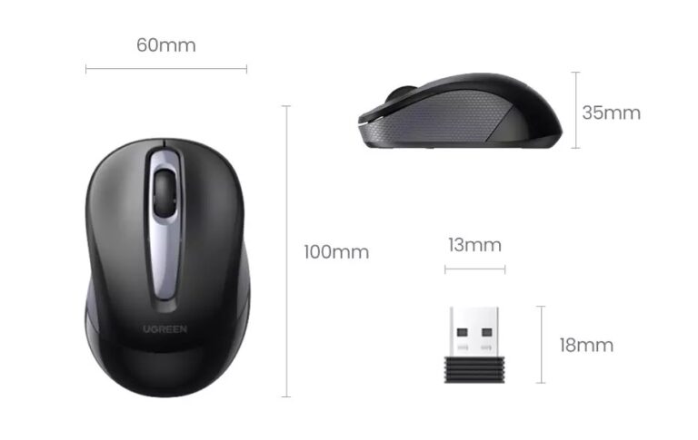 Kamstore.com.ua Беспроводная бесшумная мышь Portable Wireless Mouse Ugreen 90371 (MU003) (12)