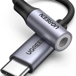 Kamstore.com.ua Переходник аудиоадаптер Ugreen кабель USB Type-C – 3.5 mm DAC chip для наушников Grey (AV161) (1)