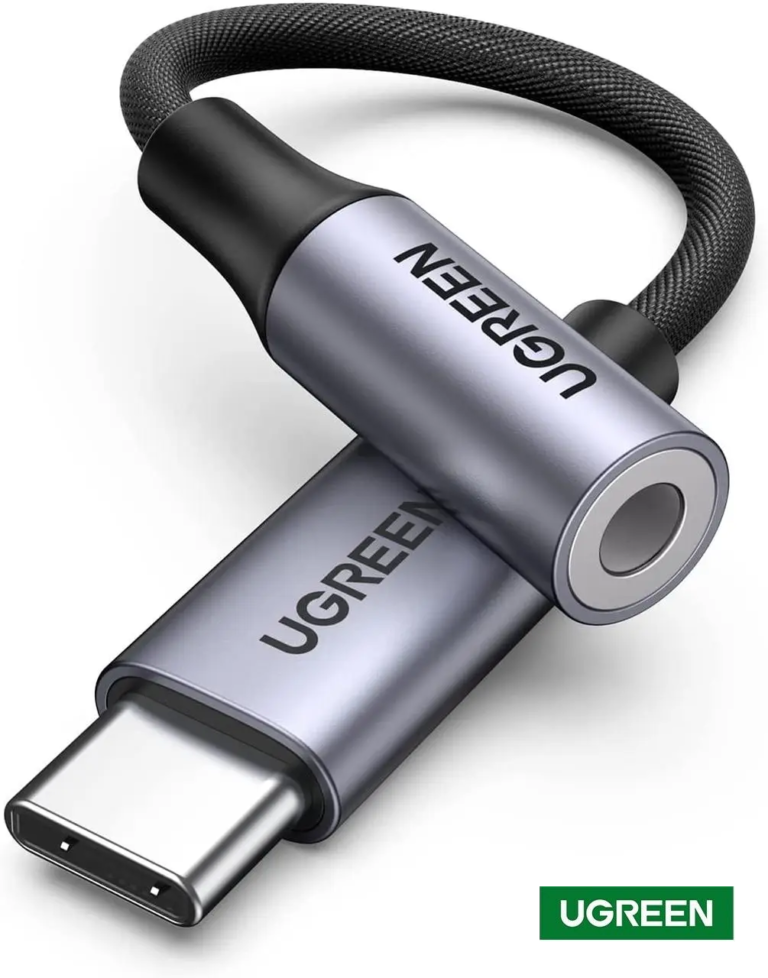 Kamstore.com.ua Переходник аудиоадаптер Ugreen кабель USB Type-C – 3.5 mm DAC chip для наушников Grey (AV161) (1)