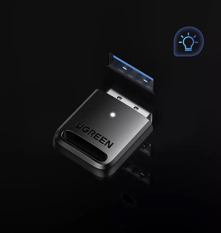 Kamstore.com.ua Адаптер Bluetooth 5.3 USB приемник, передатчик для ПК, ноутбука, колонок, мишки, наушников CM591 Ugreen 90225 (14)