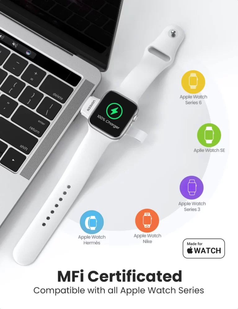 Kamstore.com.ua Беспроводное зарядное устройство UGREEN CD144 для часов Apple Watch MFi Type-C Белый (60709)