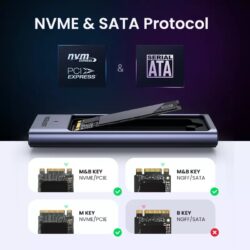 Kamstore.com.ua Корпус для SSD с поддержкой двух протоколов M.2 NMVe и SATA USB 3.1 Gen2 CM559 Ugreen 90408 (3)