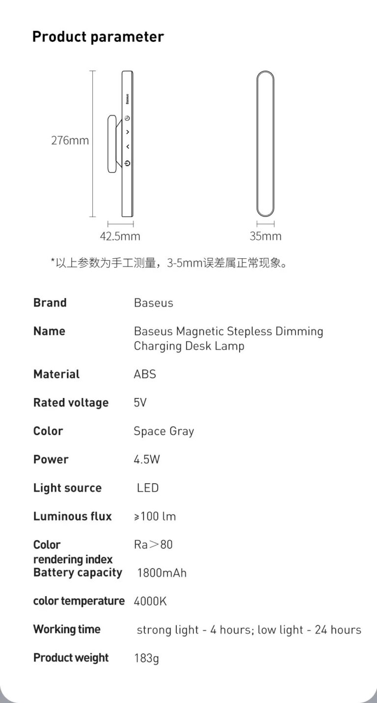 Kamstore.com.ua Светильник Baseus DGXC-C0G, подвесная магнитная светодиодная настольная лампа с аккумулятором (20)