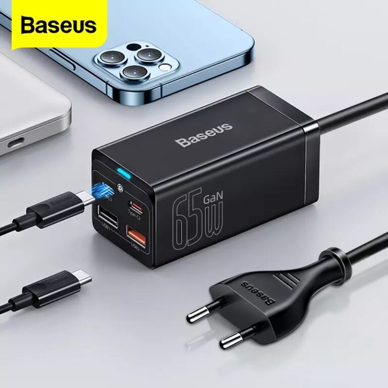 Kamstore.com.ua Зарядное устройство Baseus GaN³ Pro 65W PD 4 USB Quick Charge 4.0 3.0 Type C(CCDK65E) (1)