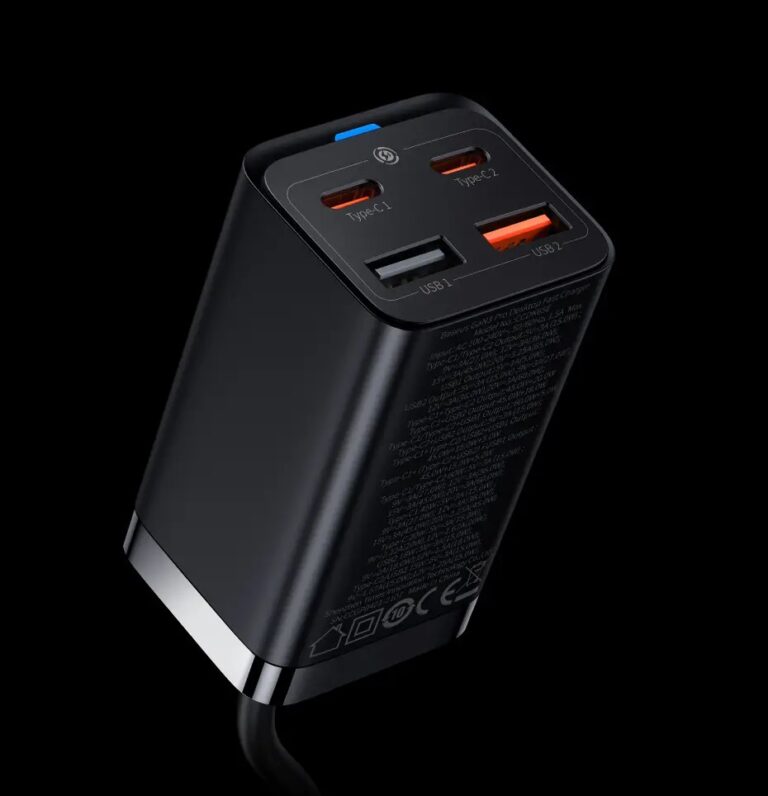 Kamstore.com.ua Зарядное устройство Baseus GaN³ Pro 65W PD 4 USB Quick Charge 4.0 3.0 Type C(CCDK65E) (7)
