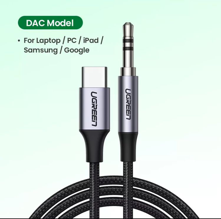 Kamstore.com.ua Аудио кабель Type-C to 3.5mm with Dac Chip Ugreen 20192 (CM450) (6)