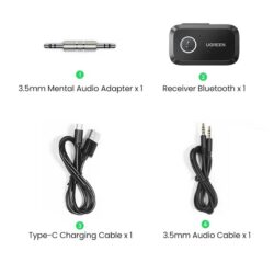 Kamstore.com.ua Bluetooth 5.3 приемник 90748 Ugreen CM596 с 3.5mm AUX выходом и микрофоном (15)