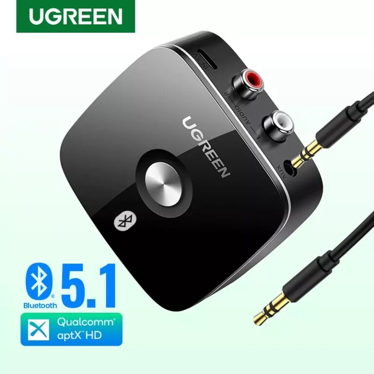 Kamstore.com.ua Bluetooth-адаптер 40759 UGREEN CM106 Bluetooth 5.1 aptX HD приемник AUX RCA и 3 (1)