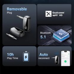 Kamstore.com.ua Bluetooth adapter 5.1 AptX HD Ugreen CM279 (70322)