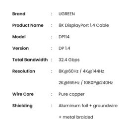 Kamstore.com.ua Кабель DisplayPort 1.4 Ugreen DP114 (19)