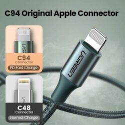 Kamstore.com.ua Кабель MFi Ugreen US532 для зарядки и передачи данных Lightning to USB-C 20W PD Fast Charging (22)