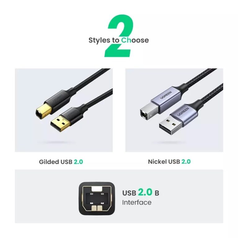 Kamstore.com.ua Кабель Ugreen US369 USB Printer Cable USB type B для принтеров, сканеров, МФУ Black (1-2m) (6)