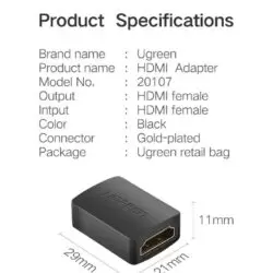 Kamstore.com.ua Соеденитель HDMI 2.0 Ugreen HD112 Black Ugreen 20107 (13)