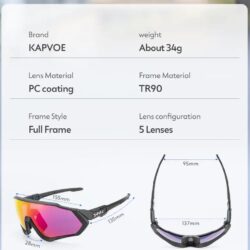 Kamstore.com.ua Солнцезащитные очки KapVoe KE9408 для велоспорта Polarized UV400 (5 линз) (15)