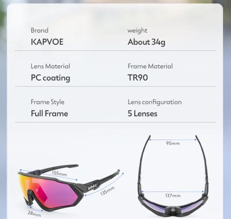 Kamstore.com.ua Солнцезащитные очки KapVoe KE9408 для велоспорта Polarized UV400 (5 линз) (15)