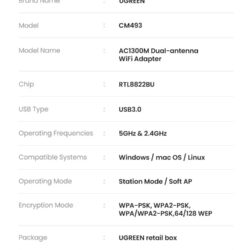Kamstore.com.ua USB3.0 WiFi адаптер AC1300 Ugreen CM493 (12)
