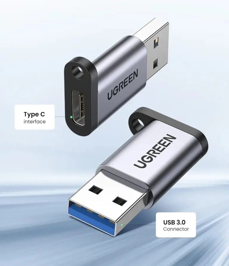 Kamstore.com.ua Адаптер UGREEN US276 Переходник USB-A 3.0 to USB-C Adapter с карабином Space Gray (50540)